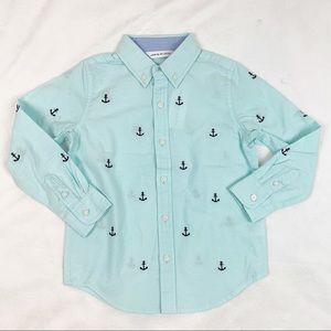 Janie and Jack long sleeve anchor button up shirt